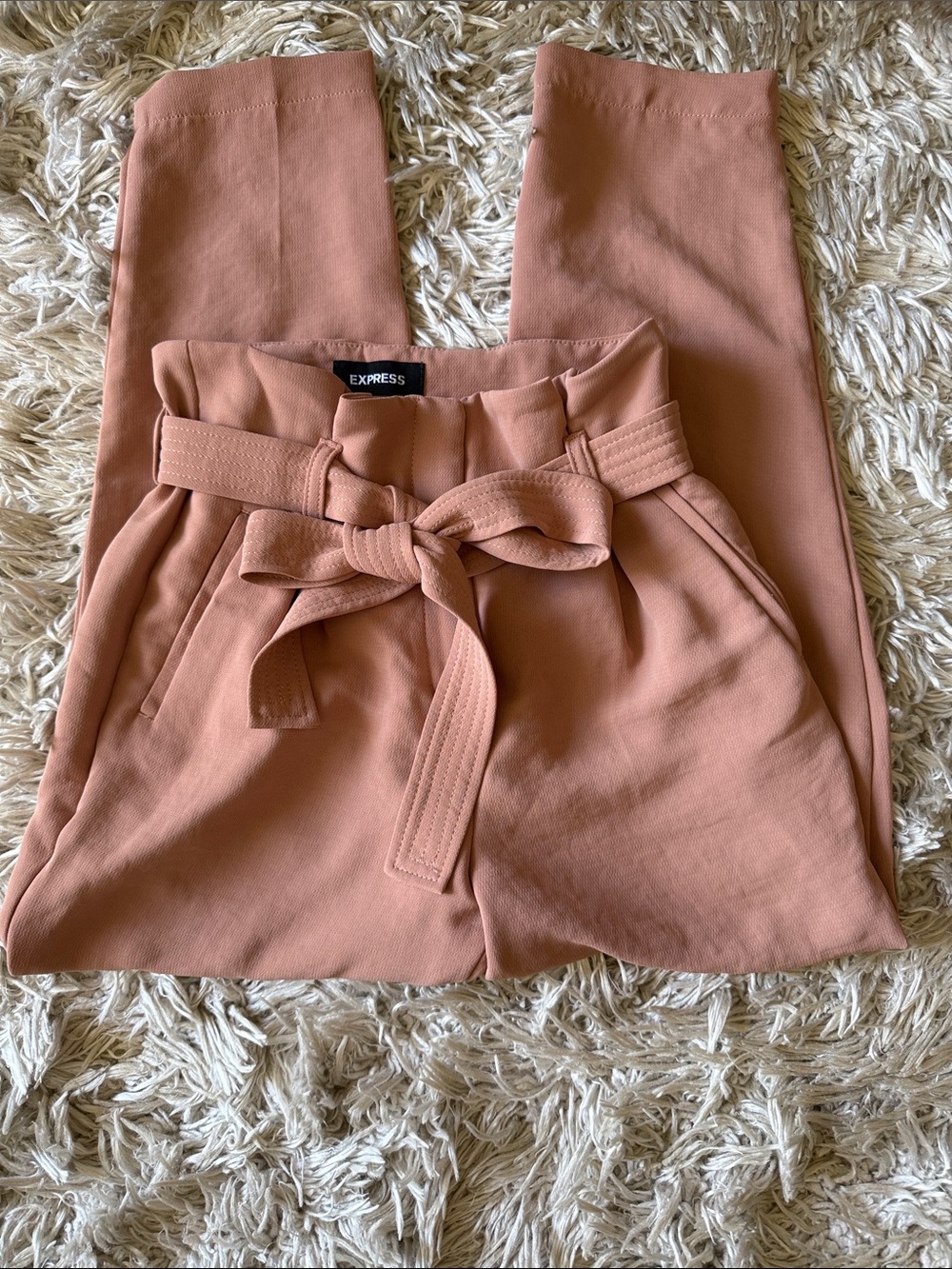 Express Women's Paperbag Tie-Waist Ankle Pants